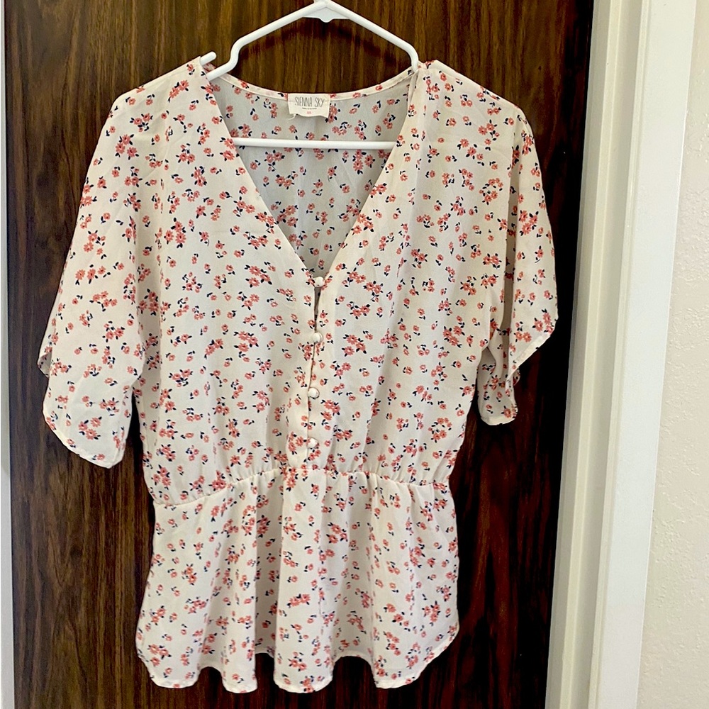 Sienna Sky Office Blouse, Floral, Size M